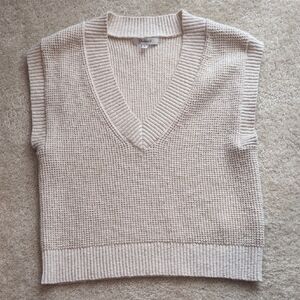 Madewell Women's Cream V-Neck Sweater Vest